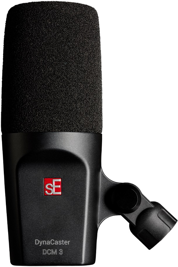 Микрофон динамический sE Electronics [DYNACASTER 3] студийный, для стримов и подкастов со встроенным поп фильтром, 40 Гц - 18 кГц, кардиоида, в комплекте: резьбовой переходник на микрофонную стойку, стикер логотип sE, ветрозащита