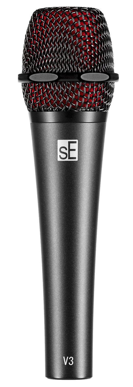 Микрофон динамический sE Electronics [V3] 50 Гц - 16 кГц, кардиоида, комплектация: микрофонный зажим, адаптер с резьбой, чёрная ветрозащита, транспортировочный чехол на молнии